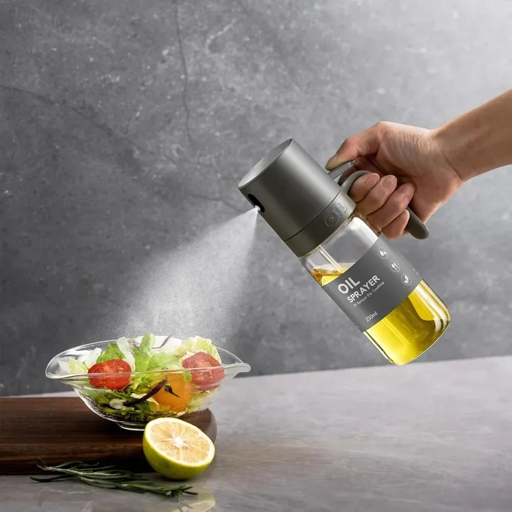 250ML Oil Sprayer High Borosilicate Glass BPA Free Cooking Oil Mister Olive Oil Sprayer for Air Fryer Salad BBQ Kitchen Gadget