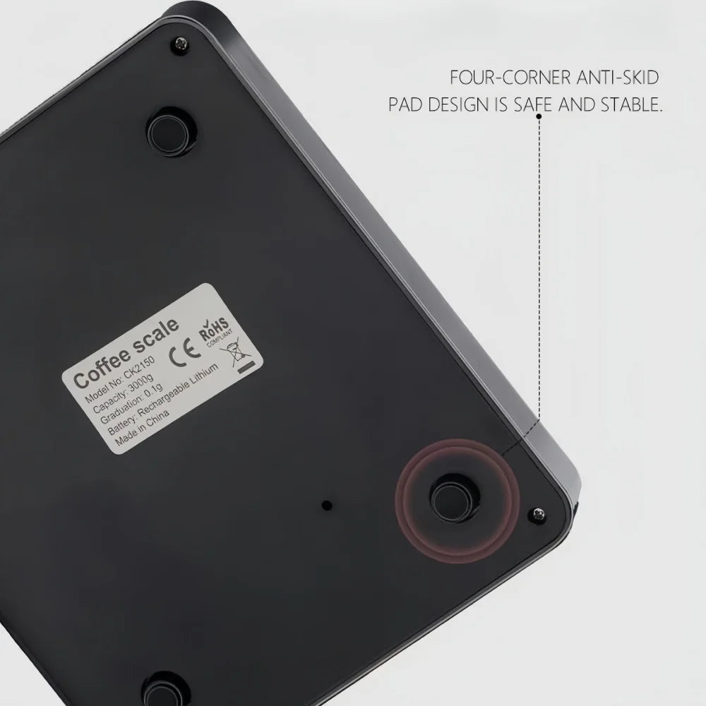 High-precision Electronic Coffee Scale with Waterproof Pad LED Display USB Timing Professional Home Coffee Accessories 3kg/0.1g