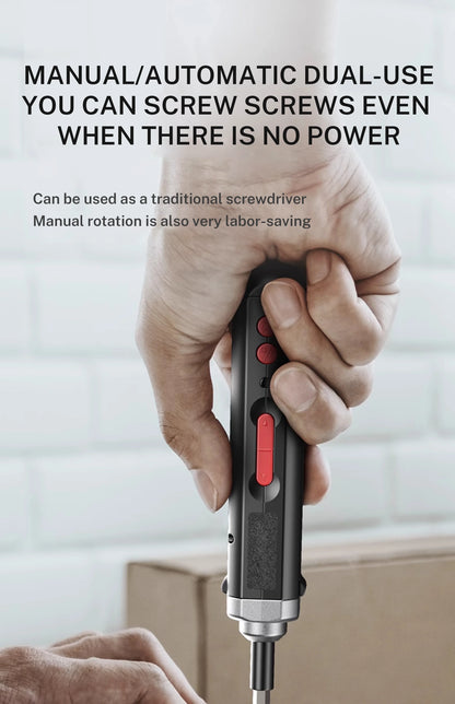 Electric Screwdriver Cordless, Rechargeable Power Screwdrivers Set, Automatic Home Repair USB Cable Tool Kit with LED Lights