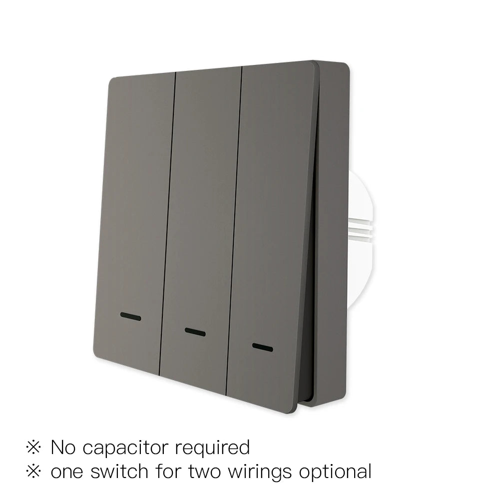MOES Smart Light Switch Tuya ZigBee No Neutral Wire No Capacitor Needed Smart Life 2/3 Way Works with Alexa Google Home 2mqtt
