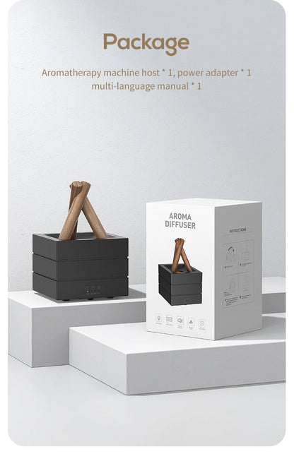 NEWSTYLE Simulated Flame Aroma Diffuser Bonfire Air Humidifier Ultrasonic Cool Mist Maker Fogger LED Essential Oil Lamp Diffuser