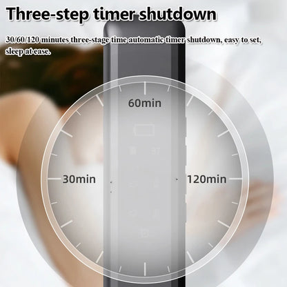 Under Pillow Bone Conduction Bluetooth Speaker White Noise Sleep Aid Soundbar with LED Display Timed Shutdown TF Card Music Play