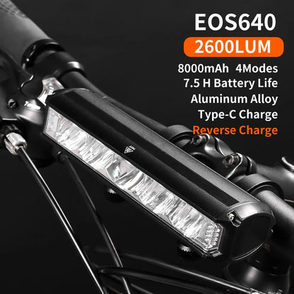 Bicycle Light 8000mAh EOS610 640 Bike Light Waterproof Flashlight USB Charging MTB Road Cycling Lamp Bicycle Light Accessories