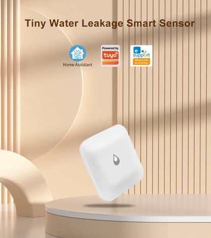Tiny Water Leakage Smart Sensor ZigBee Smart Leakage Detector Alarm Supports tuya/Home Assistant/eWeLink for Smart Home Security