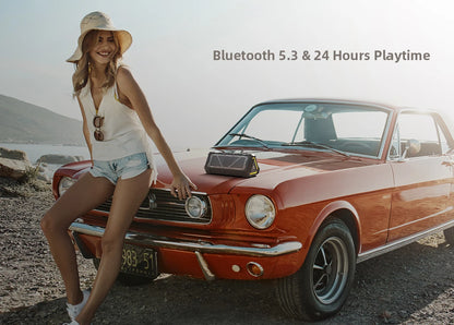 MLOVE P3 Outdoor Bluetooth Speaker, 40W Output Power Bluetooth 5.3 Speaker ,Stereo Sound IPX7 Waterproof,Micro SD Card,RGB Light