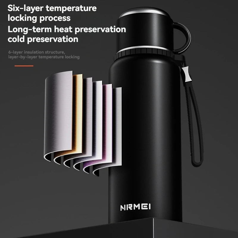 2L Thermos Insulated Water Bottle Hot Water Bottle Vacuum Flask Smart coffee drinkware cup Stainless Steel Double Wall Kettles