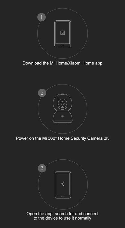 Xiaomi 360° Smart Home Security Camera Mi PTZ 2K Webcam 1296P 3 Megapixel AI Human Detection Night Vision Webcam Work With Miji