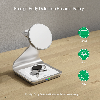 Bonola Magnetic 3 in 1 Wireless Charger for iPhone 16/15/13/14 Pro/12 30W Wireless Charging Station for Apple Watch/AirPods Pro