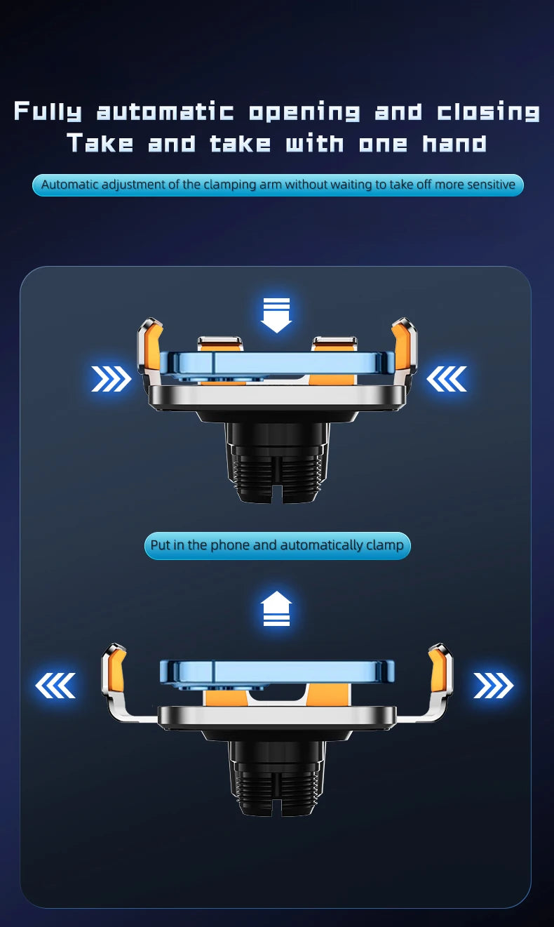 Universal Car Wireless Charging Mobile Phone Holder Air Outlet Navigation Bracket Transparent Vehicle Mount for Smartphones