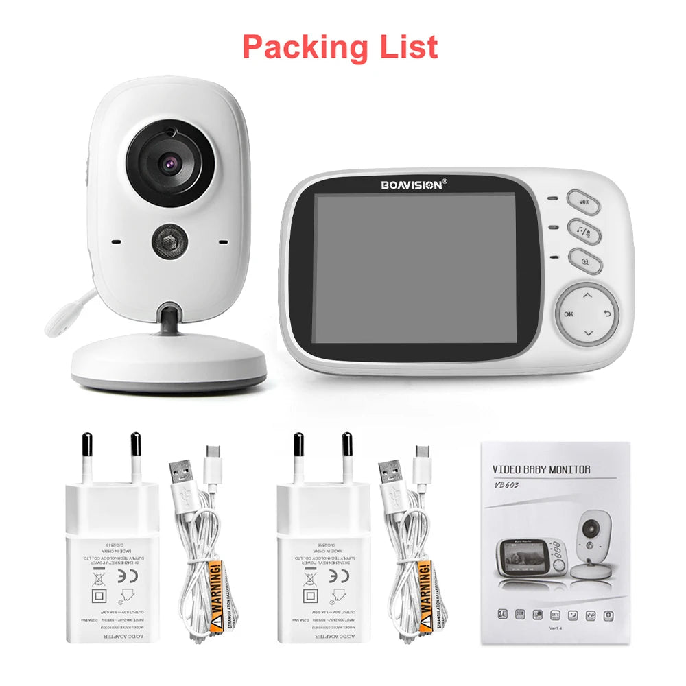 VB603 Video Baby Monitor 2.4G Wireless With 3.2 Inches LCD 2 Way Audio Talk Night Vision Surveillance Security Camera Babysitter