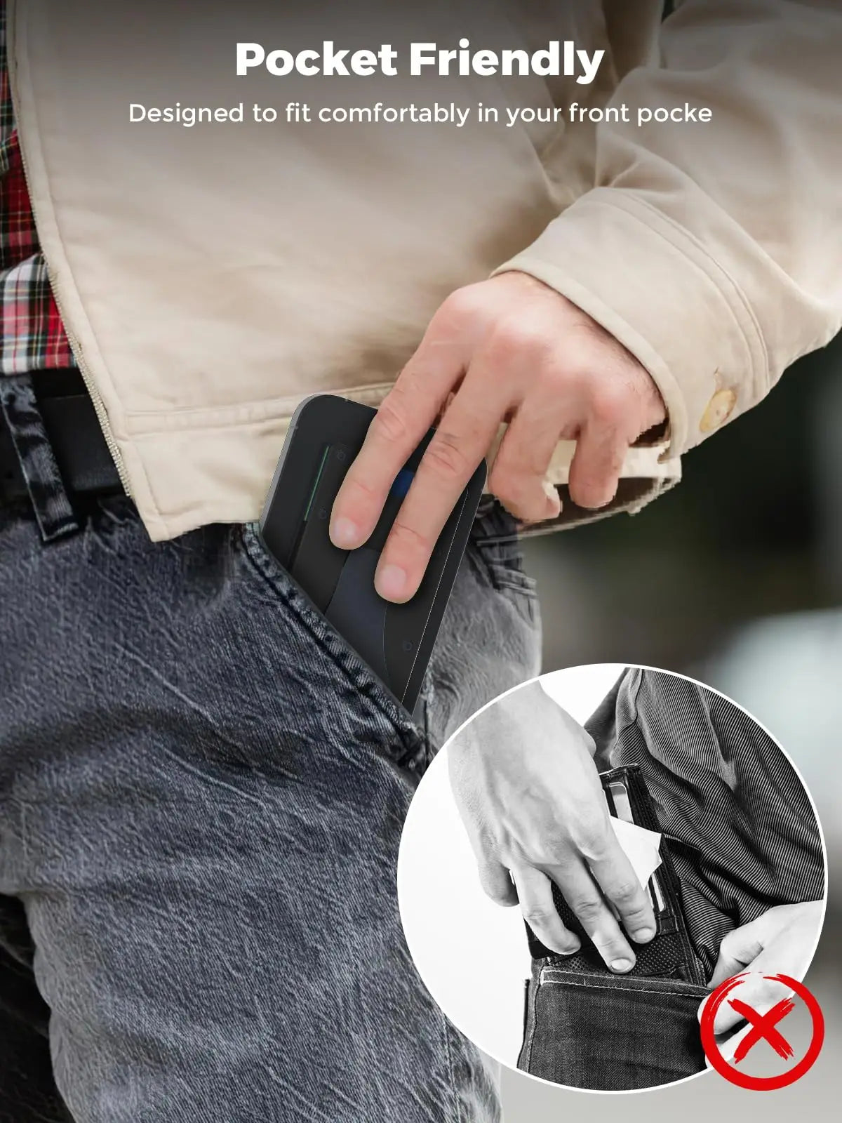 Magnetic Cellphone Wallet for Apple MagSafe with RFID-Blocking Metal Card Holder - Holds 10 Cards