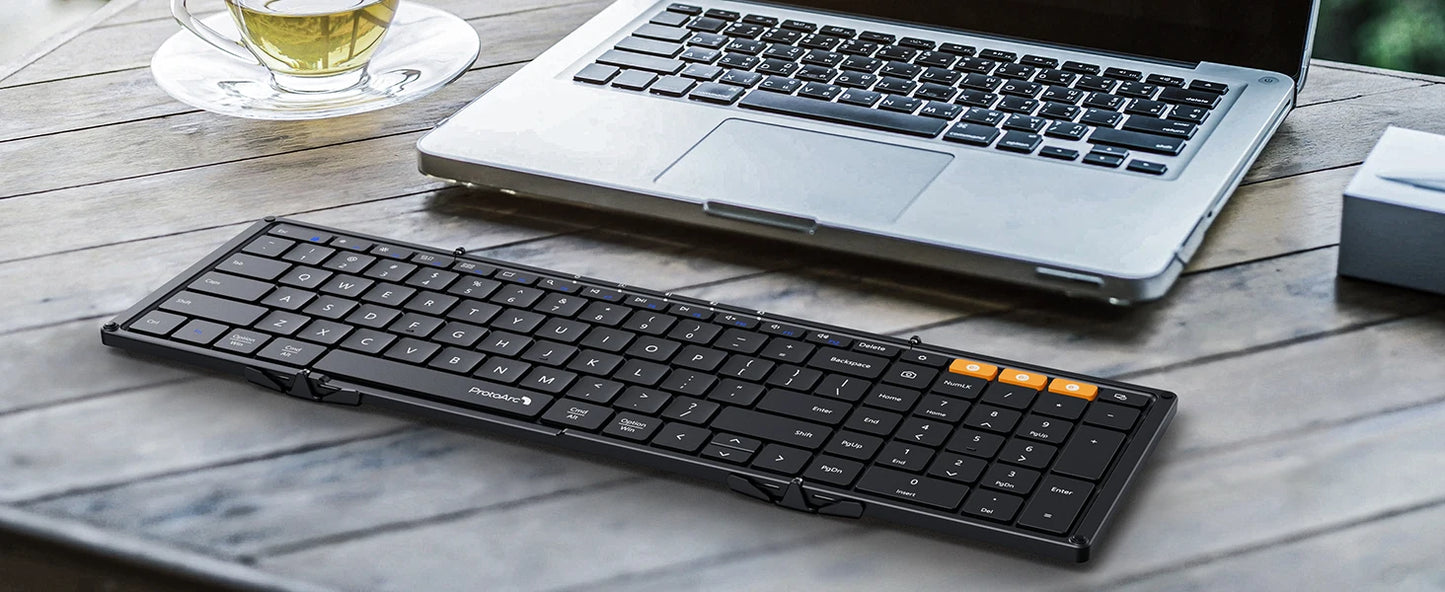 Folding Keyboards with Numeric Keypad Bluetooth Wireless Portable Silm Full-SizeT Foldable Keyboard for Travel Computer PC iPad