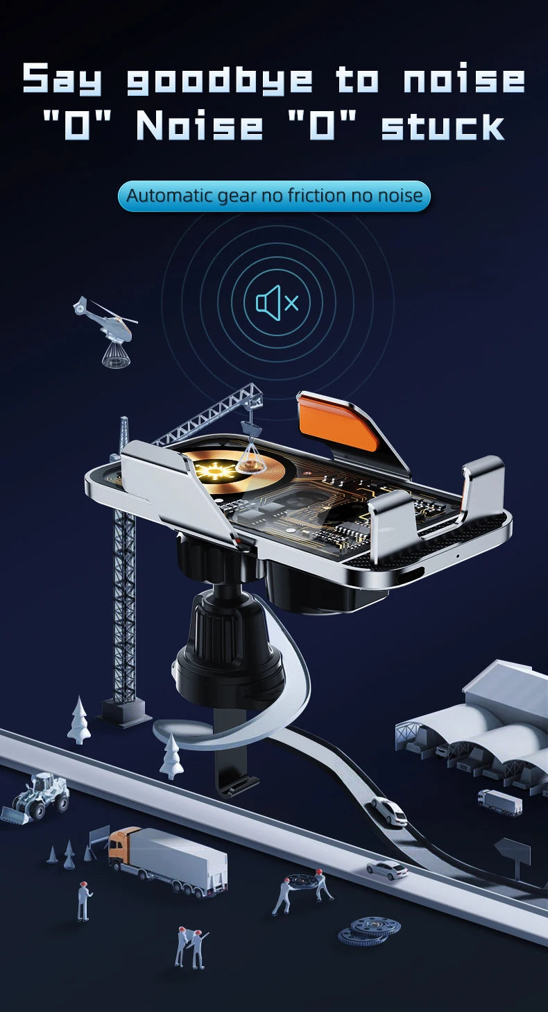 Universal Car Wireless Charging Mobile Phone Holder Air Outlet Navigation Bracket Transparent Vehicle Mount for Smartphones