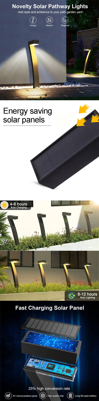 4/8 Pcs Solar LED Light Garden Lights Outdoor Lighting IP65 Waterproof Lawn Path Spotlight for Yard Driveway Walkway Patio Decor