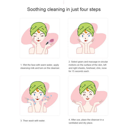 Waterproof Facial Cleansing Brush for Men & Women Rechargeable Exfoliating Electric Face Scrubber Cleanser Brush