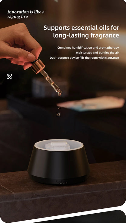 NEWSTYLE Simulated Flame Aroma Diffuser Bonfire Air Humidifier Ultrasonic Cool Mist Maker Fogger LED Essential Oil Lamp Diffuser