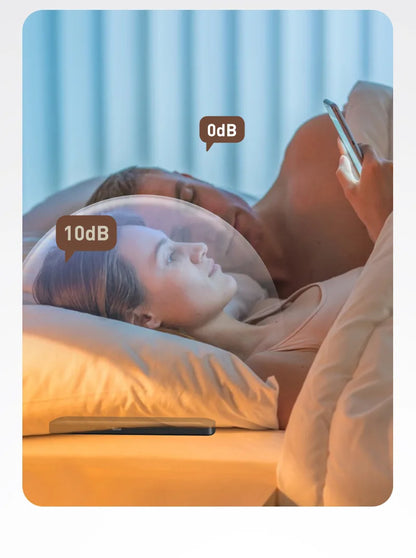 Under Pillow Bone Conduction Bluetooth Speaker White Noise Sleep Aid Soundbar with LED Display Timed Shutdown TF Card Music Play