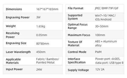 DAJA DJ6 Mini Portable Laser Engraver Diy Bluetooth Machine Painted Dog Tag Paper Leather Wooden Plastic Logo CNC Machine