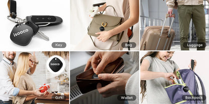 1/2/3/4pcs isooco Mini Car Locator Anti-lost Wallet Keychain Smart Tag Bluetooth Tracker Key Item Finder Use Find My (IOS Only)