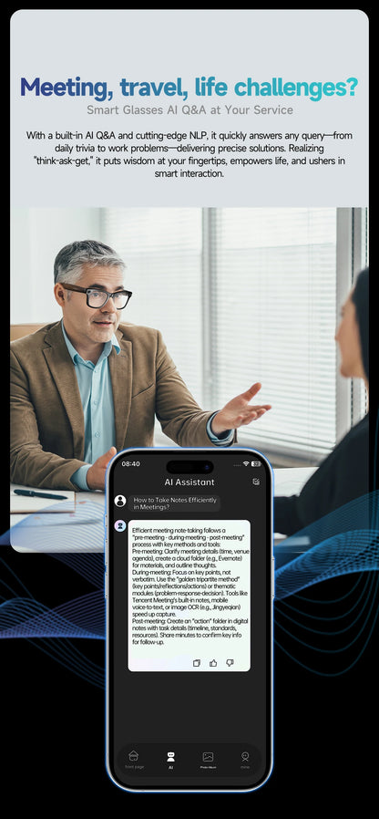 AI Smart Glasses with 8MP Camera Video Recording 100+ Languages Translation Sunglasses Bluetooth Call Music Play Men Women 2025