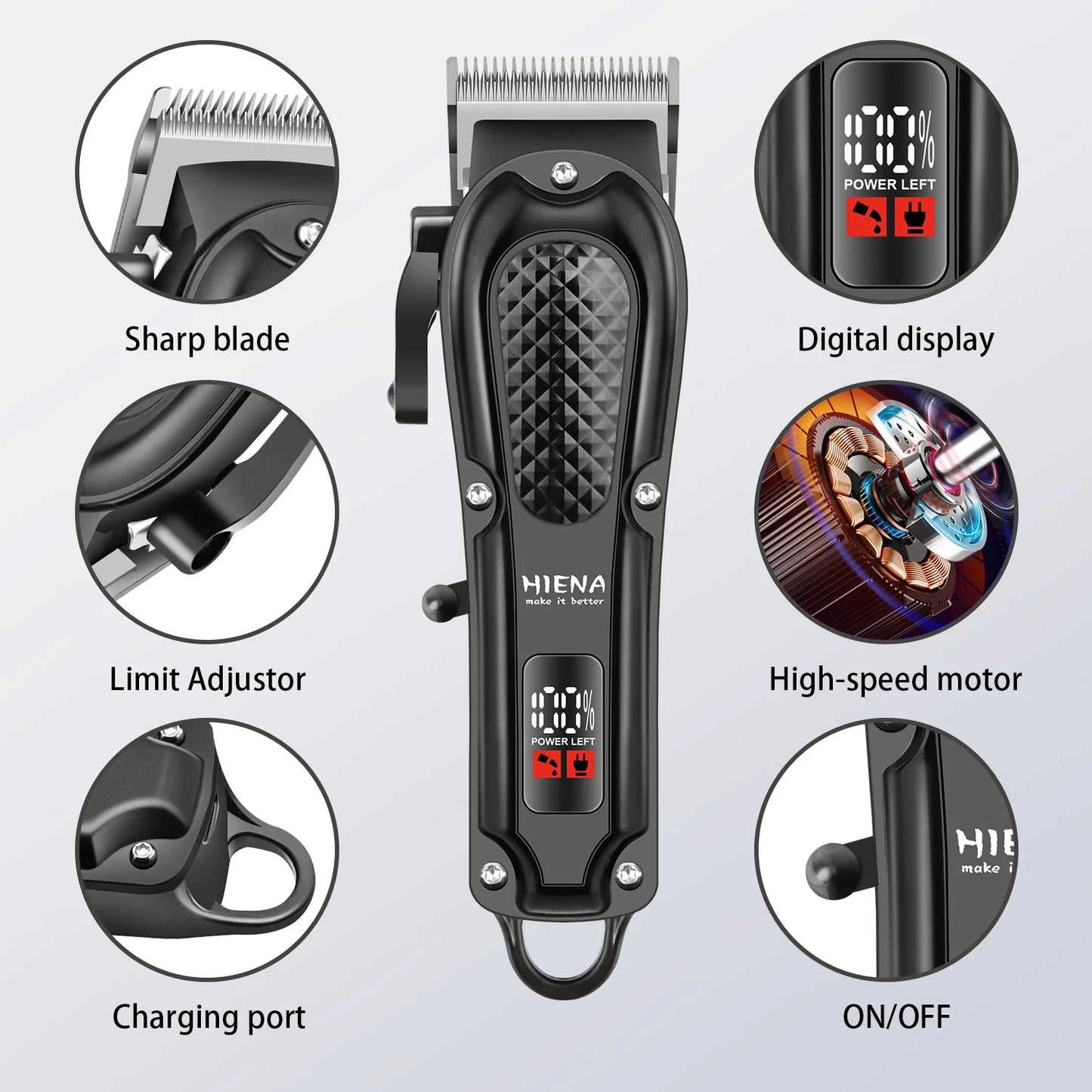 HIENA hair clipper Shaver Professional electric scissors push Barber shop hair trimmers Hair cutting machine trimmer for men