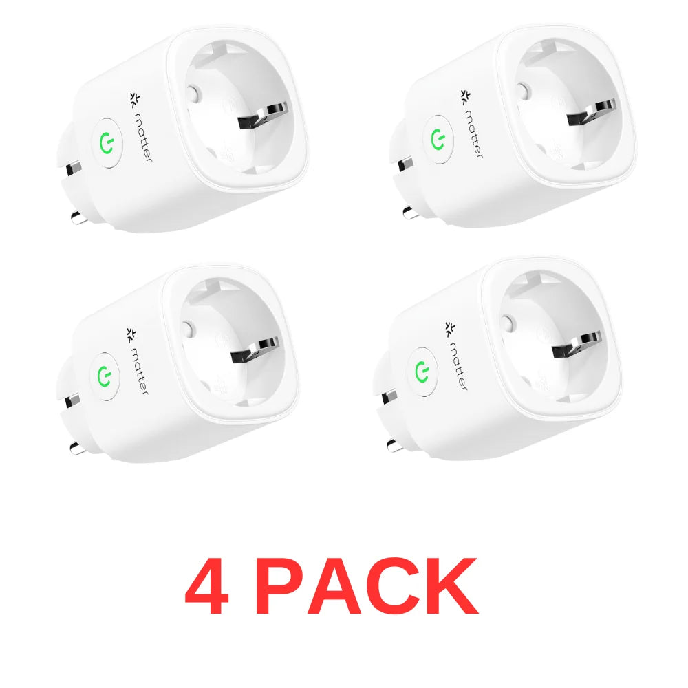 Meross Matter Smart Wi-Fi EU Plug with Energy Monitor Function Work with Apple Homekit Google Home Smartthings Alexa
