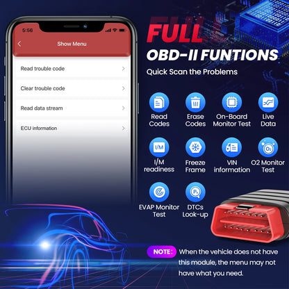 THINKCAR Thinkdiag Mini Bluetooth OBD2 Scanner Diagnostic Tool Full-System Car Scanner Check Engine Light Fault Code Reader Tool