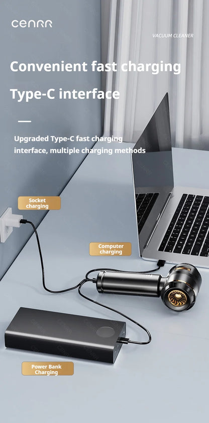 CENRR 998000PA Car Vacuum Cleaner Powerful Portable HandHeld Vacuum Cleaner For Car Wireless Cleaner Robot Car Accessories