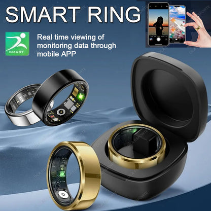 2025 Smart Ring Blood Pressure Heart Rate Sleep Monitoring Smartring IP68 & 5ATM Waterproof Multi-sport Mode Smartring Man Women