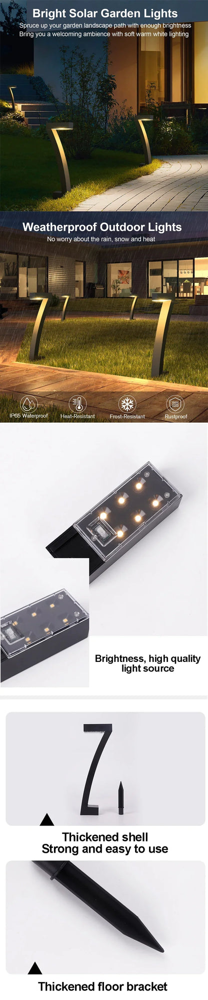 4/8 Pcs Solar LED Light Garden Lights Outdoor Lighting IP65 Waterproof Lawn Path Spotlight for Yard Driveway Walkway Patio Decor