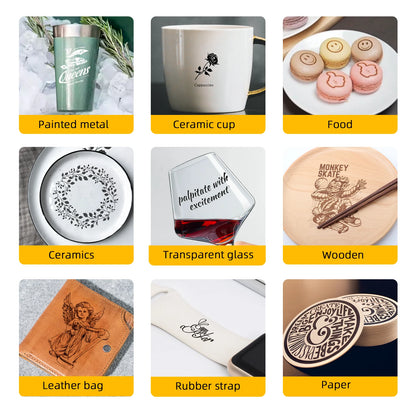 DAJA DJ6 Mini Portable Laser Engraver Diy Bluetooth Machine Painted Dog Tag Paper Leather Wooden Plastic Logo CNC Machine