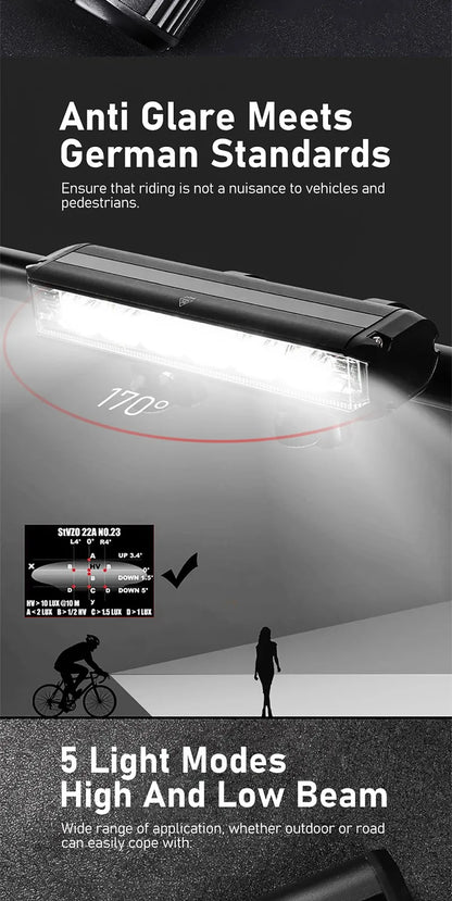 Bicycle Light 8000mAh EOS610 640 Bike Light Waterproof Flashlight USB Charging MTB Road Cycling Lamp Bicycle Light Accessories