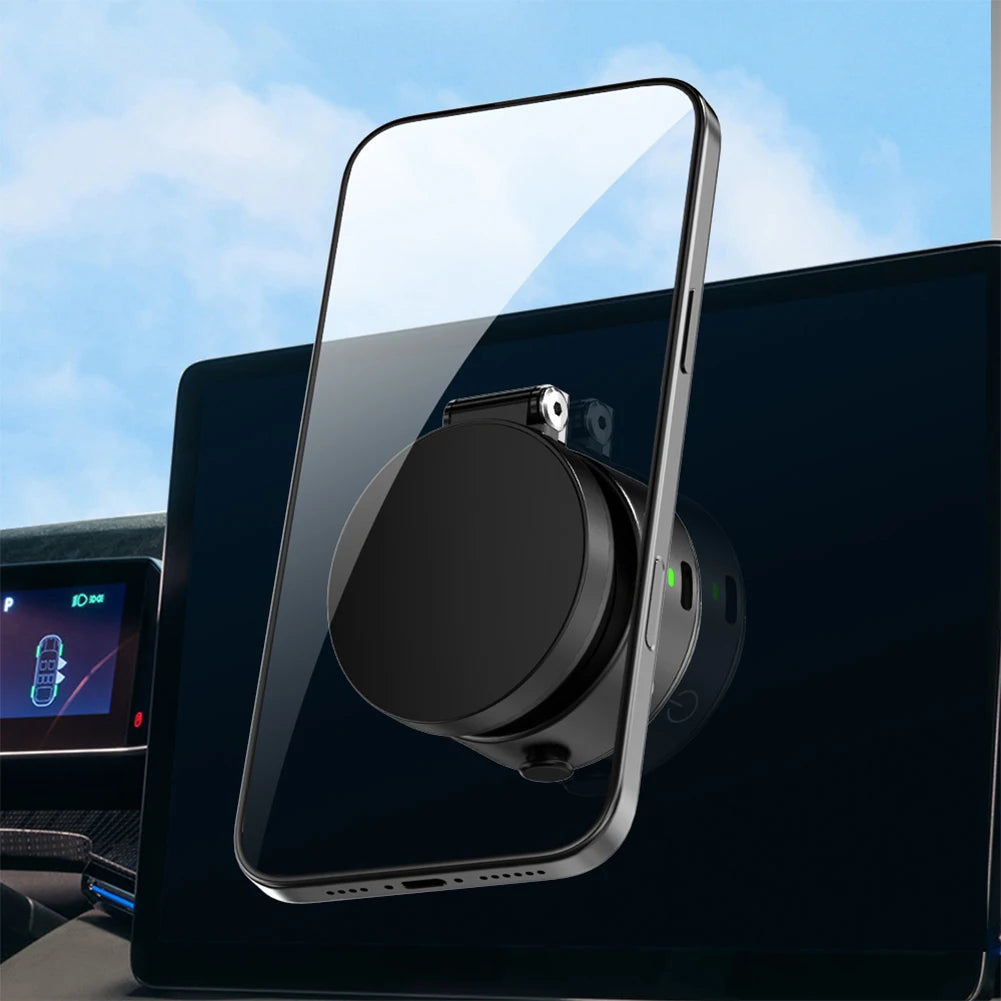 For Magsafe Magnetic Vacuum Car Phone Holder 360° Rotatable Folding Intelligent Car Mount Magnetic Car Stable Holder for iPhone
