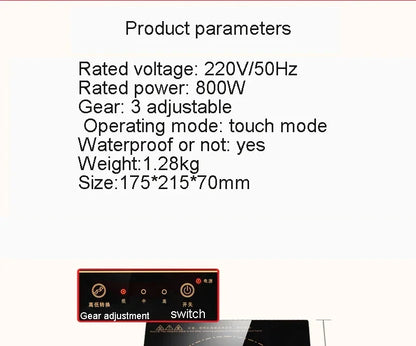 Mini Electric Magnetic Induction Cooker Wire control Embedded Hotpot Hob Burner Waterproof hot pot Tea Boiler Stove Cooktop 800W