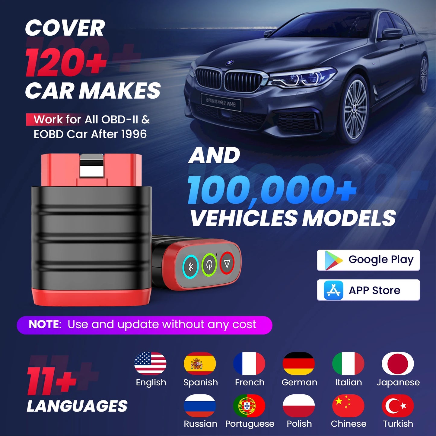 THINKCAR Thinkdiag Mini Bluetooth OBD2 Scanner Diagnostic Tool Full-System Car Scanner Check Engine Light Fault Code Reader Tool