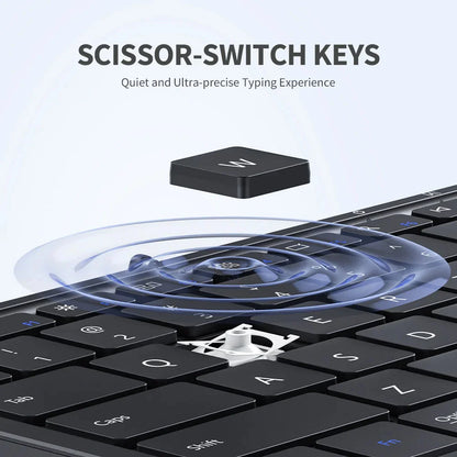 Folding Keyboards with Numeric Keypad Bluetooth Wireless Portable Silm Full-SizeT Foldable Keyboard for Travel Computer PC iPad