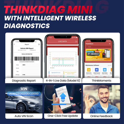 THINKCAR Thinkdiag Mini Bluetooth OBD2 Scanner Diagnostic Tool Full-System Car Scanner Check Engine Light Fault Code Reader Tool