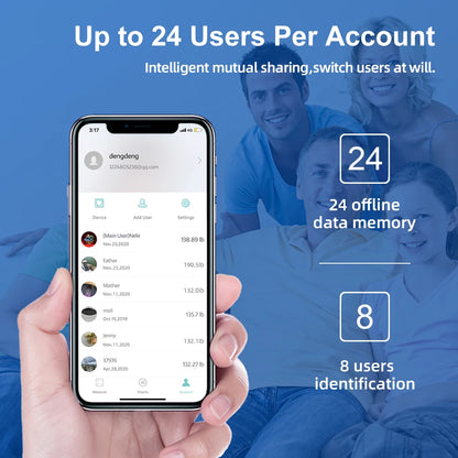 Smart 8 Electrode Scale Bioimpedance Electronic Digital Weight Balance Fat Body Water Muscle Mass BMI Composition Scale