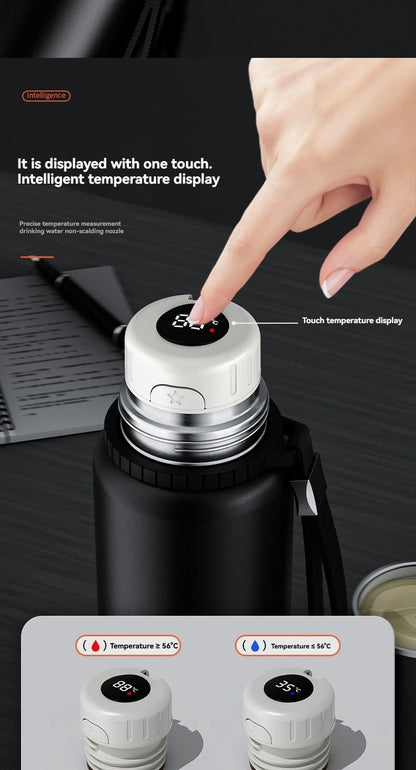 2L Thermos Insulated Water Bottle Hot Water Bottle Vacuum Flask Smart coffee drinkware cup Stainless Steel Double Wall Kettles