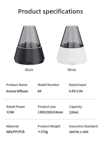 NEWSTYLE Simulated Flame Aroma Diffuser Bonfire Air Humidifier Ultrasonic Cool Mist Maker Fogger LED Essential Oil Lamp Diffuser