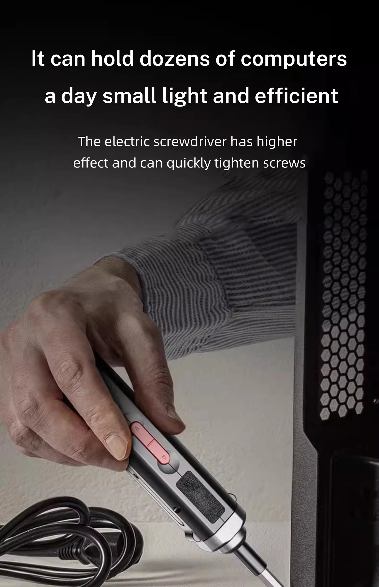 Electric Screwdriver Cordless, Rechargeable Power Screwdrivers Set, Automatic Home Repair USB Cable Tool Kit with LED Lights