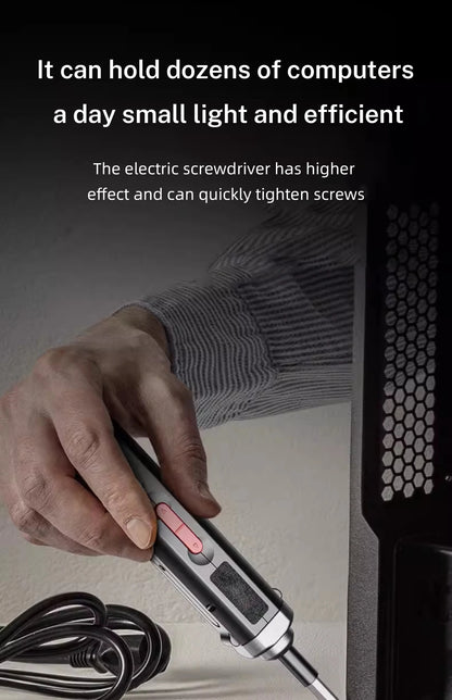 Electric Screwdriver Cordless, Rechargeable Power Screwdrivers Set, Automatic Home Repair USB Cable Tool Kit with LED Lights