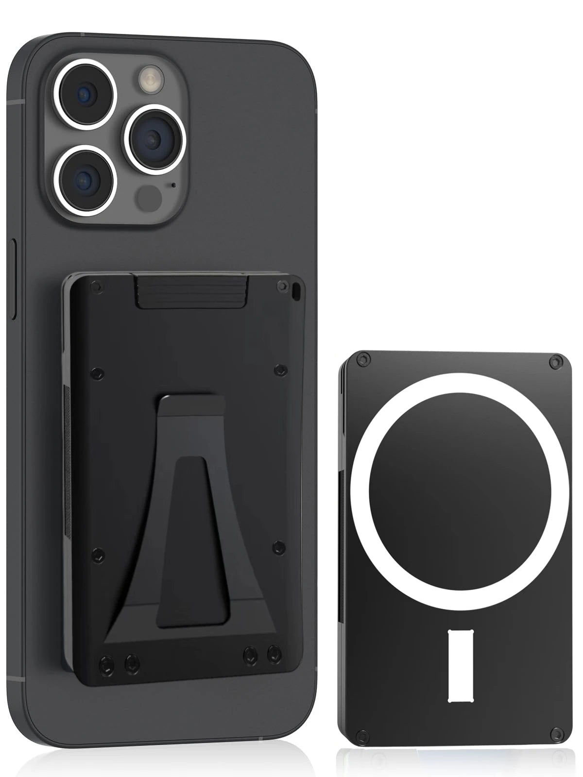 Magnetic Cellphone Wallet for Apple MagSafe with RFID-Blocking Metal Card Holder - Holds 10 Cards