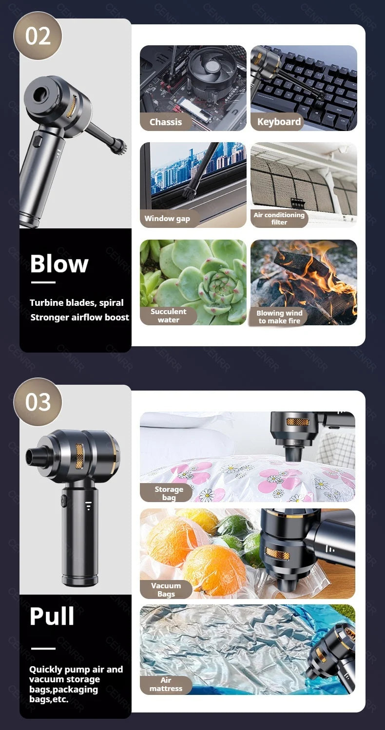 CENRR 998000PA Car Vacuum Cleaner Powerful Portable HandHeld Vacuum Cleaner For Car Wireless Cleaner Robot Car Accessories