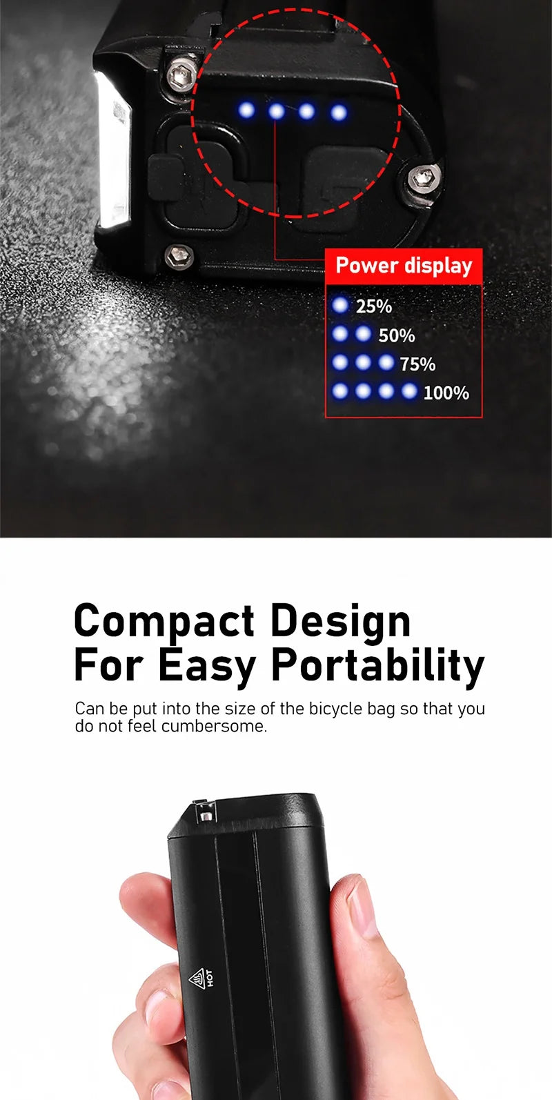 Bicycle Light 8000mAh EOS610 640 Bike Light Waterproof Flashlight USB Charging MTB Road Cycling Lamp Bicycle Light Accessories