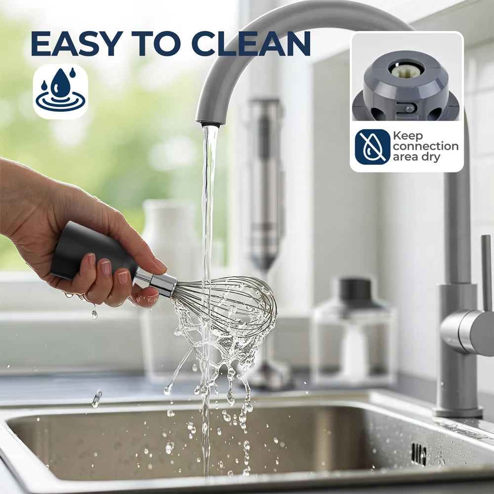 ROUNY 4-in-1 Hand Immersion Blender 1000W Powerful, Stainless Steel Stick Food Mixer,700ml Mixing Beaker,500ml Processor, Whisk