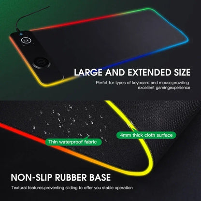 RGB Mouse Keyboard Pad with Wireless Charging Large Pads for Phone Gaming Mousepad Desktop PC Laptop Computer Desks Plate Mat