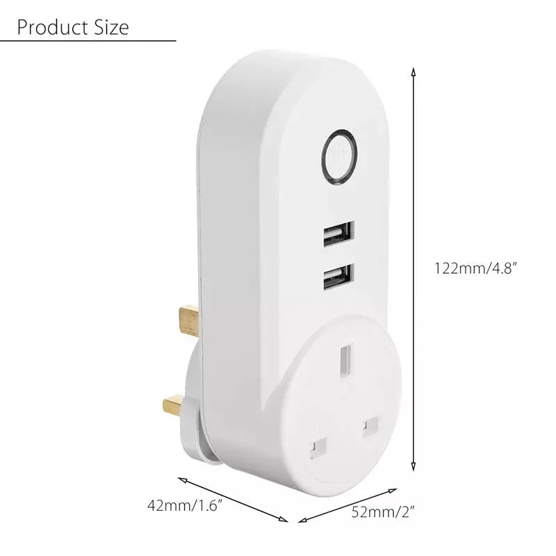 WiFi Smart Power Plug Adapter Electrical Outlet EU US AU UK GE Socket USB Time Remote Control by Smartlife App Alexa Google Home